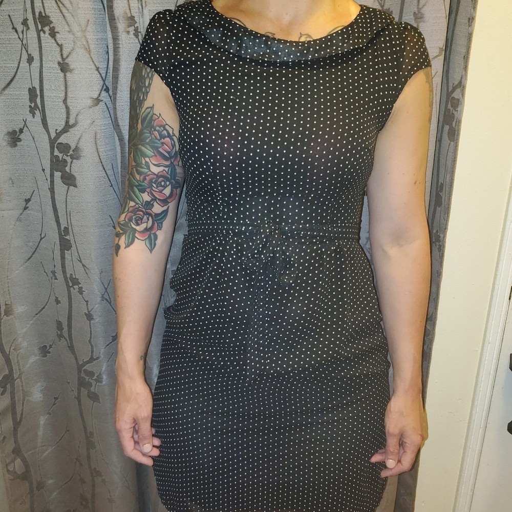 Black and white polka dot dress